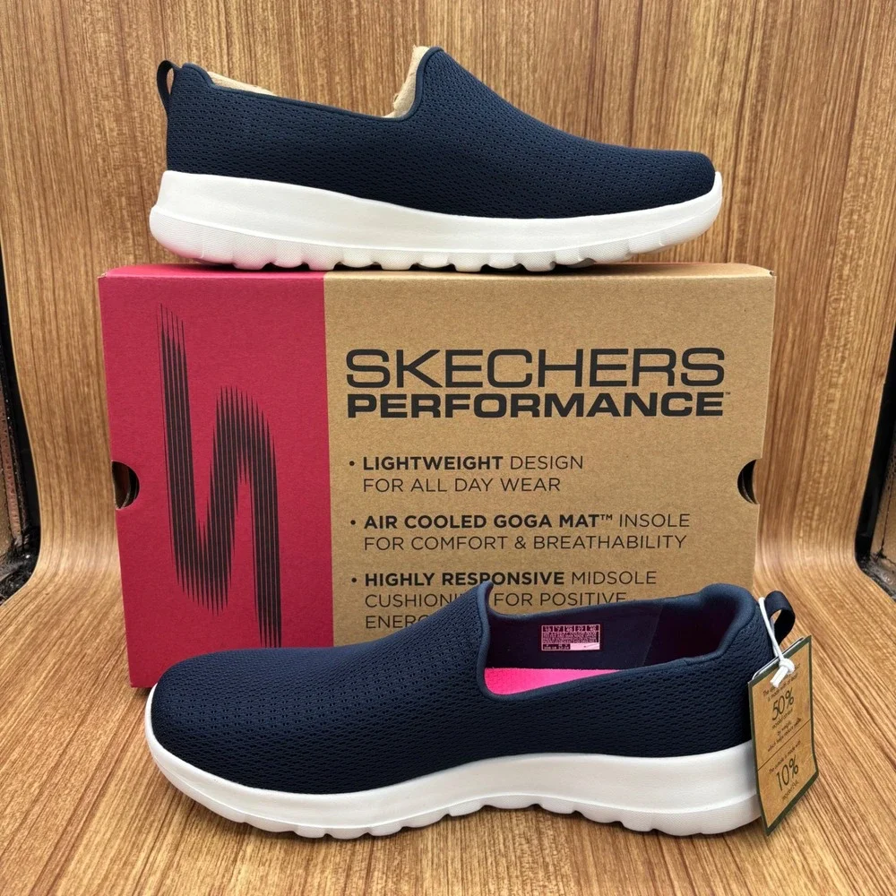 Skechers‎ Go Walk Joy Aurora Womens 10 Navy Slip On Sneakers 124637/NVW NEW